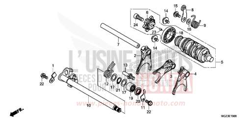 BARILLET DE SELECTION CBR500RAD de 2013